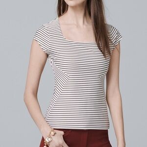 NWOT WHBM Stripe Jacquard Bodice Top Size 4
